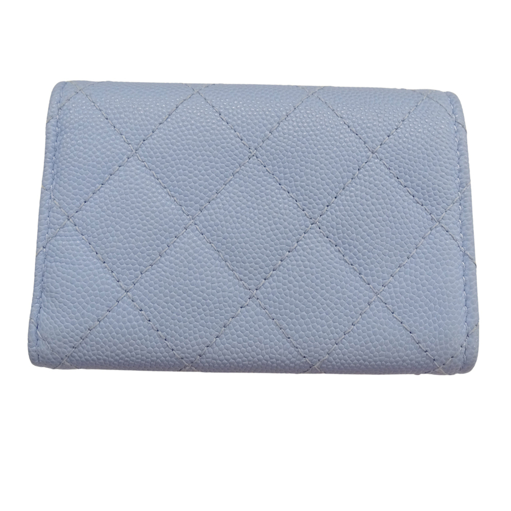 CHANEL Authentic Blue Caviar Leather Wallet - Picture 2 of 16